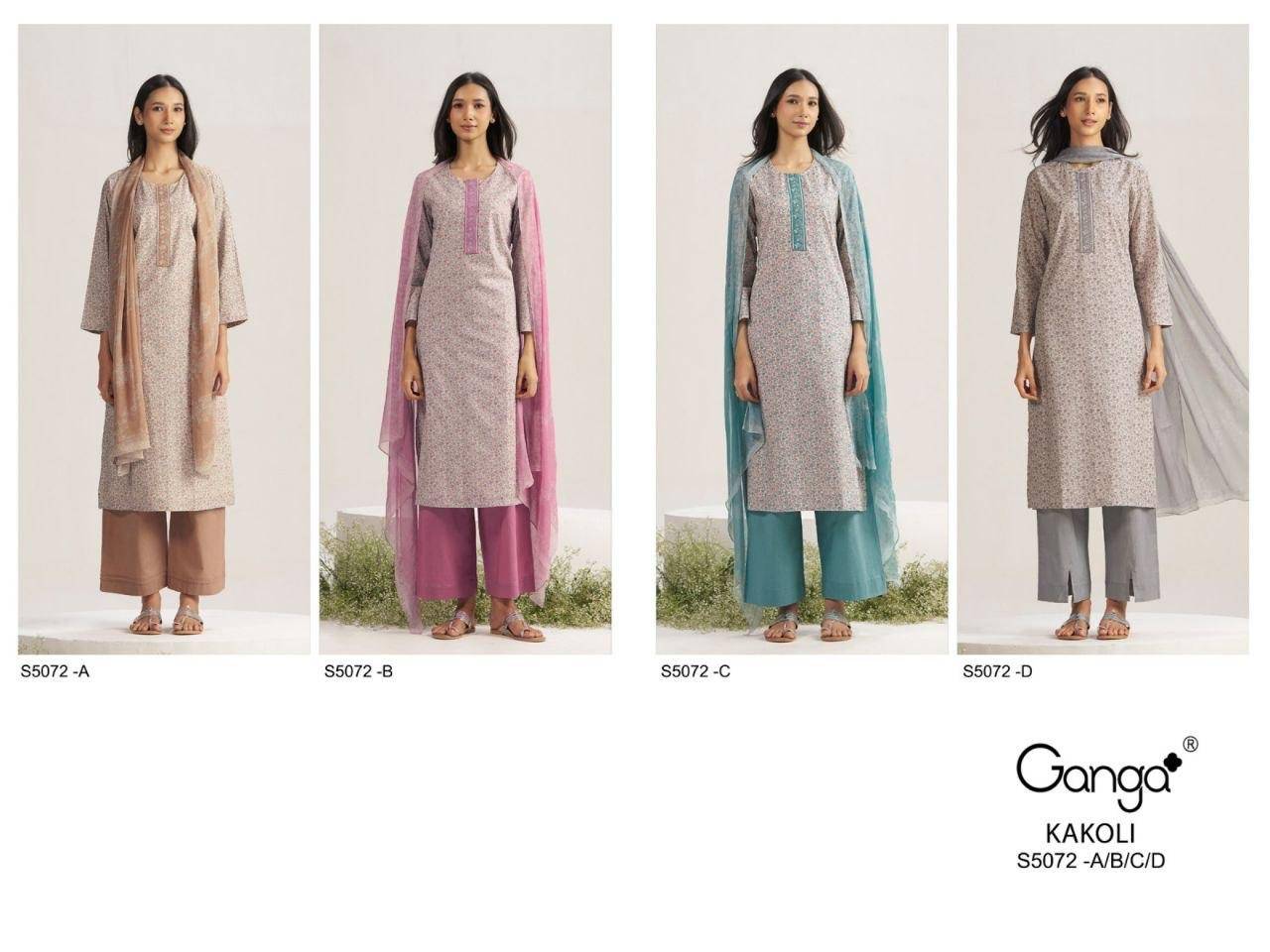 KAKOLI 5072 By Ganga Fashion Stylish Beautiful Colourful Cotton Dresses At Wholesale Price
